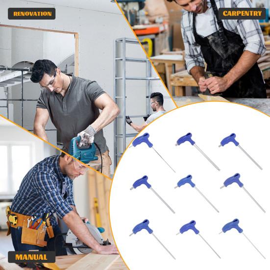 Small Space Operation Tool T-Handle Hex Wrench, Professional Ergonomic Grip Metric Extended Shaft Industrial Equipment Maintenance Wrench for