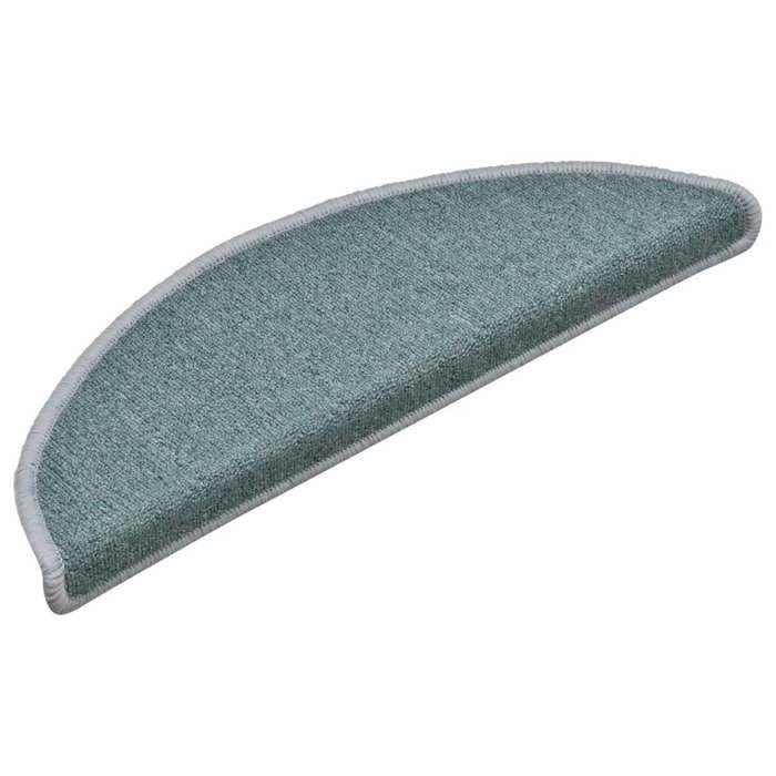 VidaXL Tapis d'escalier 15 pièces 56 x 17 x 3 cm Bleu mer Demi-rond 322362
