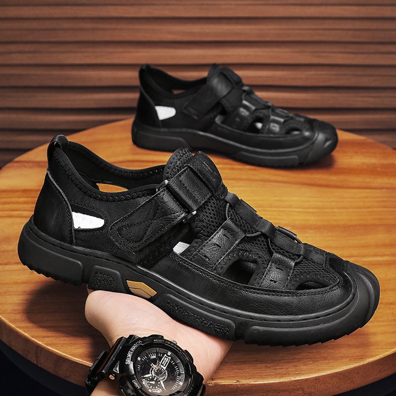 Sandalen Herren Sommer Trend Outdoor Wear Hausschuhe Anti-Rutsch Anti-Geruch Weiche Unterseite Strand Loch Schuhe Dual-Use-Sandalen