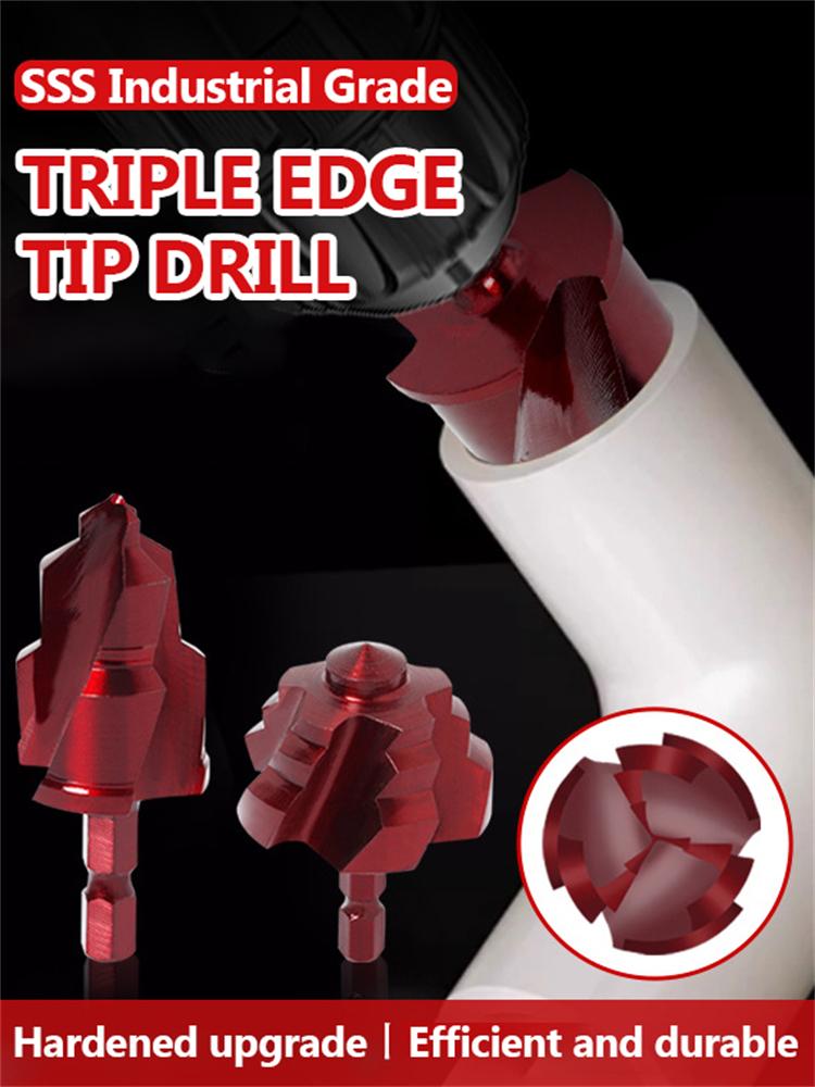 3Pcs PPR Lifting Stepped Drill Bit Hexagon Shank Water Pipe Connection Tool 20/25/32/40/50/63mm Stepped Drill Bit Drilling Tools