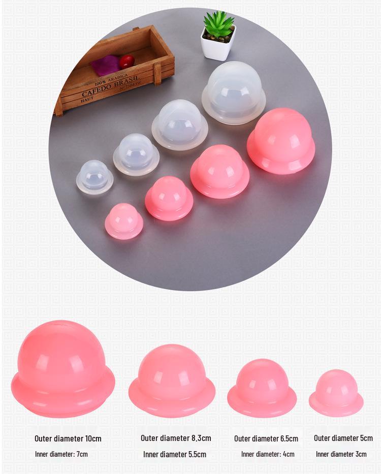Pink Silicone Cupping Device Set No. 1-4 for Household Vacuum Moisture Absorption & Health Care