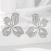 2026 Light Luxury Temperament  Zircon Flower Earrings Women, Niche Temperament Celebrity Stud Earrings Jewelry Women