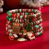 SHIXIN New Fashion Christmas Bracelets Set Women Christmas Tree Santa Claus Snowman Pendant Bracelet Elasticity Beaded Bangle