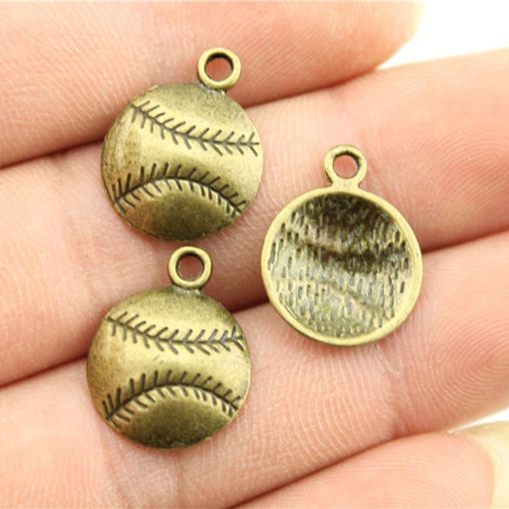20pcs Sport Charms Baseball & Softball Charms Antique Bronze Silver Color Pendants DIY Crafts Making Findings For Jewelry Making