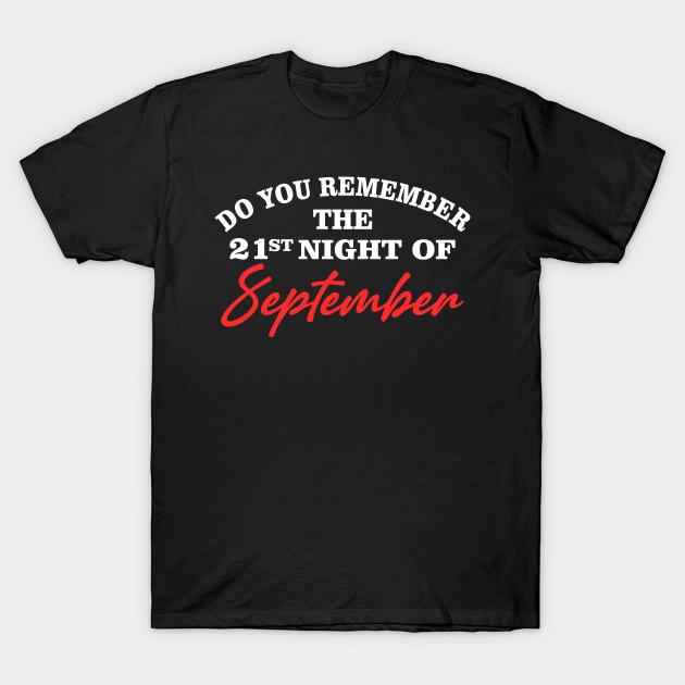 

Men Black Print T-shirt Do You Remember The 21St Night Of September - Music No-Cut Transfer Paper Print Cotton Tshirt L чорний