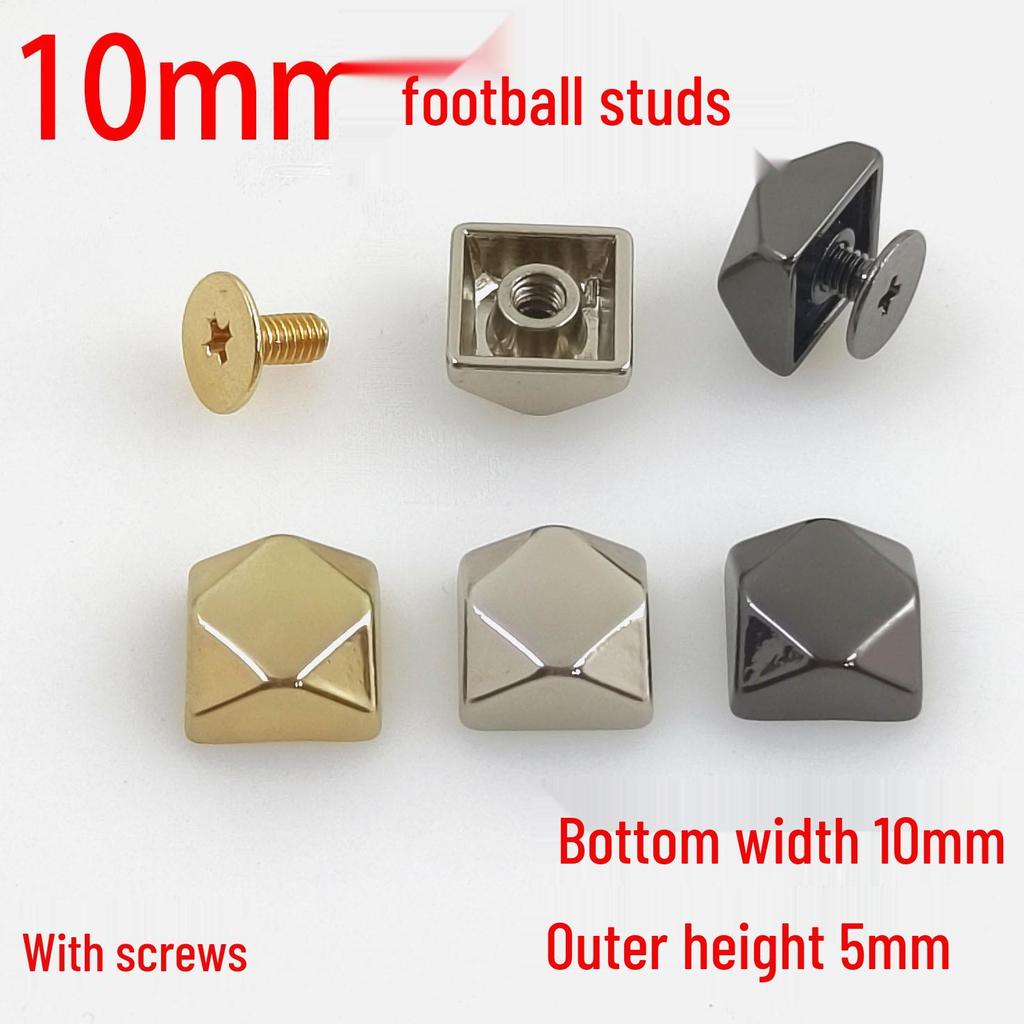 10MM Octagonal Football Studs: Polygonal Decorative Rivets & Bottom Protective Feet for Bags
