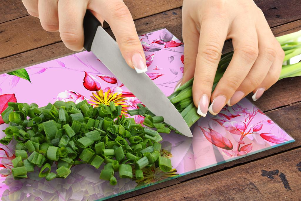 GLASS CUTTING BOARD 35x52 Flower
