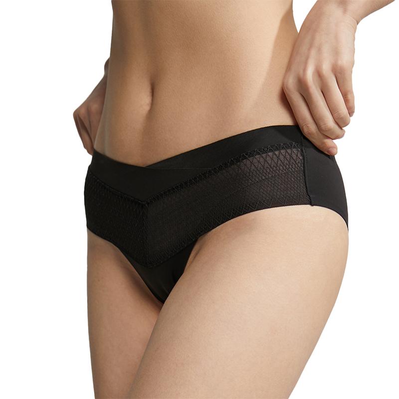 Calvin Klein Ck Sexy Lace Panel Smooth High Elastic Anti-Chafing Half Coverage Triangle Underwear Women underwear Space-Black QF7158AD-UB1