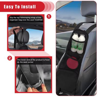 Car Seat Side Storage Bag Vehicle Backrest Side Hanging Pouch Auto Organizer Pocket Accessories