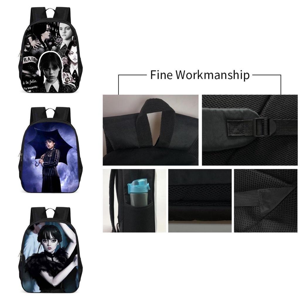 Wednesday The Adams Family Backpack Large Capacity Schoolbag Travel Bag For Kids