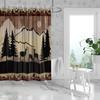 1PC forest and animal pattern printed shower curtain, waterproof, washable, with 12 hooks, bathroom shower, bathtub, home use