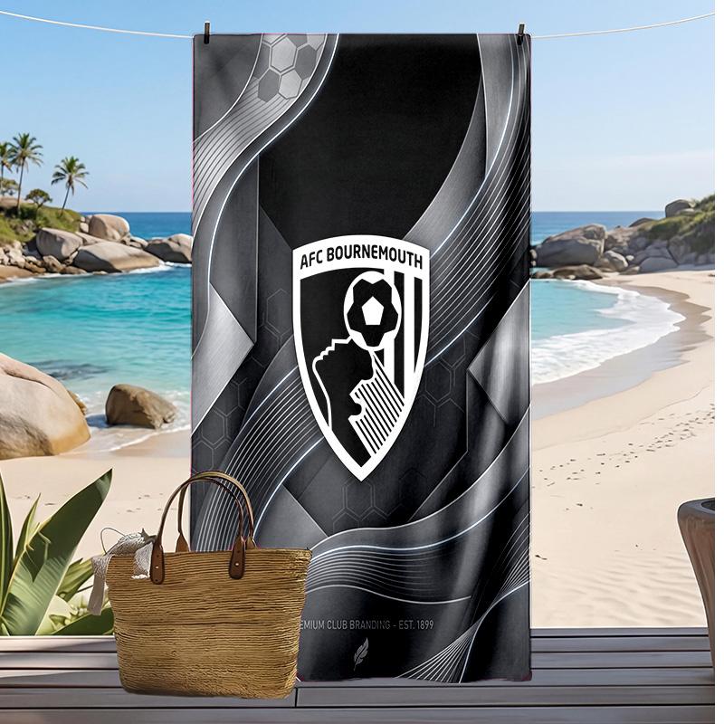 Asciugamano da Spiaggia con Stampa del Bournemouth Football Club, Asciugamano Grande Morbido Asciugatura Rapida per Spiaggia Campeggio Nuoto
