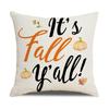 Simple Autumn Pillow Peach Velvet Linen Printed Pumpkin Harvest Pillow Cover Home Cushion Cover