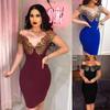 Stunning Women Off Shoulder Deep V-neck Bodycon Backless Mini Dress For Events