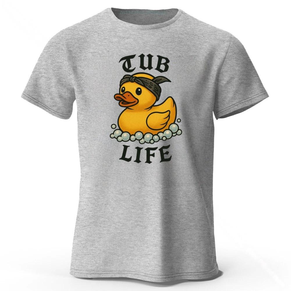 Bathing Tub Yellow Duck Pure Cotton Short Sleeves Men Loose Oversized Fashionable Casual T-shirt Y2k Street Style Top