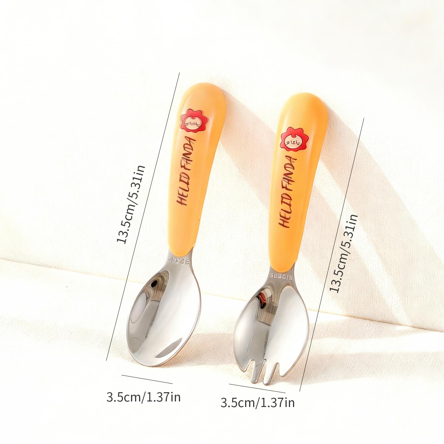

2/4Pcs 316 Stainless Steel Children Spoon Fork Portable Cartoon Cutlery Training Chopsticks Feeding Tableware For Kids