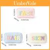 Letter Design Corduroy Toiletry Organizer With Breathable Fabric For Daily Use