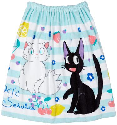 Marushin 60cm Roll Studio Ghibli Delivery Flower and Fruit 1065002400 Towel, "Kiki's Service" Jiji, 60x120cm, Design, 100% Cotton,