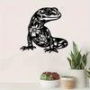 Metal Wall Art Frog with Flowers Black White Sculpture Unique Botanical Garden Spring Festival Decor for Quirky Charming Space Gift for Garden Lovers
