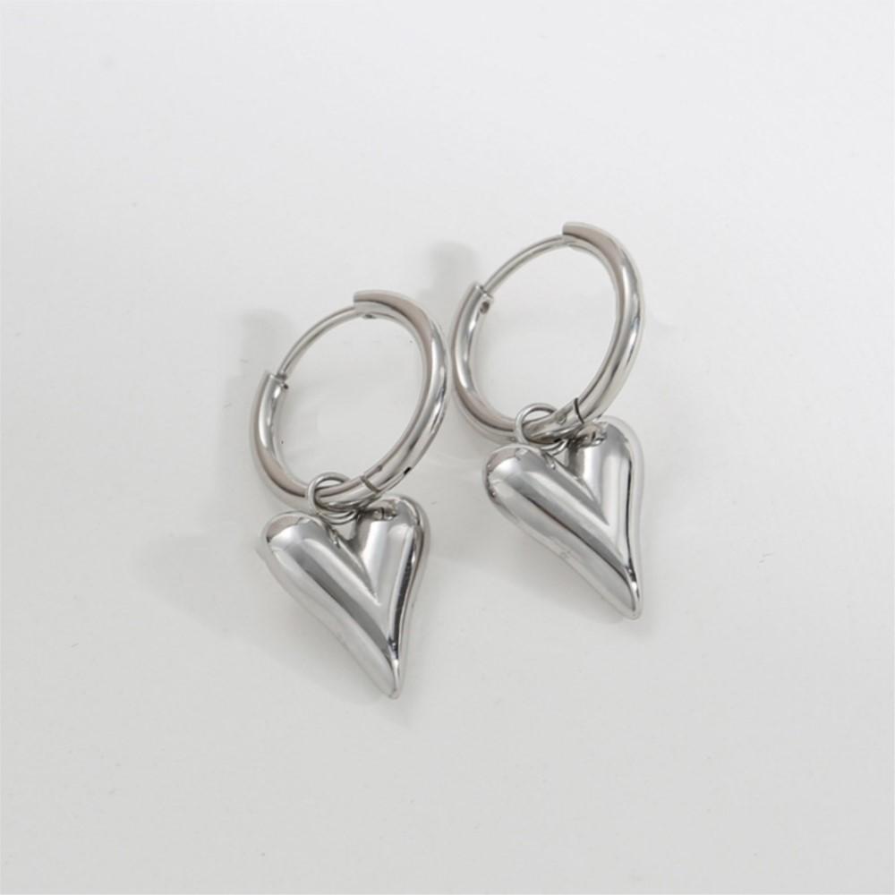 Gold Plated Hypoallergenic Stainless Steel Heart-shaped Hoop Earrings for Women High-Quality able Daily Wear Jewelry