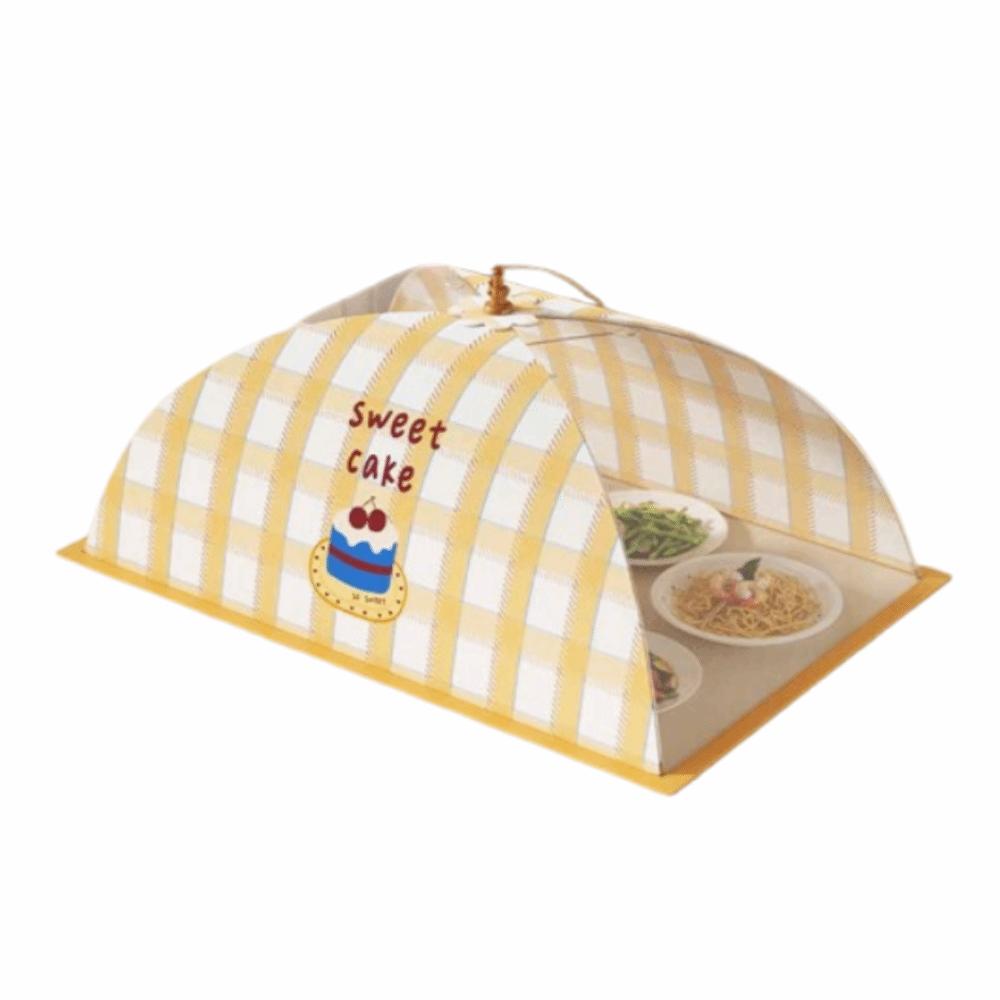 Cartoon Print Kitchen Dust-proof Cover Fly-proof Breathable Foldable Food Protector Household Umbrella-Style