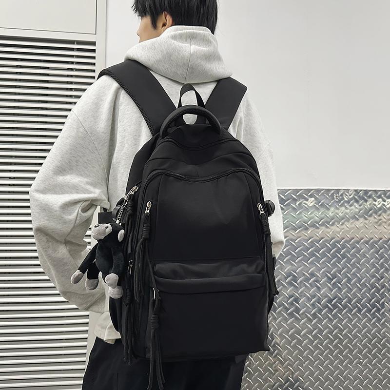 Ryggsäck för män i enfärgat utförande Ryggsäck för kvinnor med flera fickor Stor kapacitet Student Skolväska