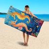 Lebhaftes Seepferdchen & Korallenriff Unterwasser Design Muster Schwimmtuch Sommer Strand Camping Schwimmbad Reiseutensilien