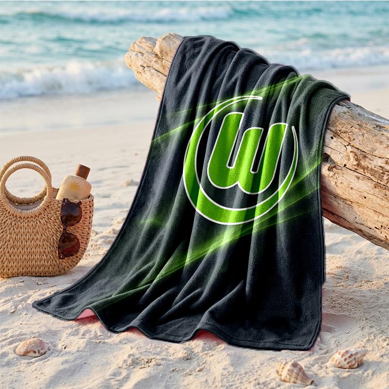 VfL Wolfsburg FC Print Microfiber Beach Towel Quick Dry Absorbent Large Towel For Beach Swimming Travel