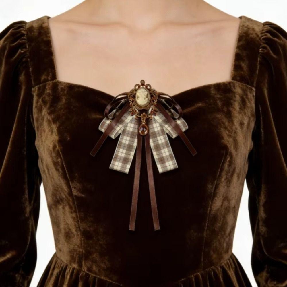 Ribbon British Retro Brooch Elegant Bow Accessory Academic-style Bow Brooch Women Accessory