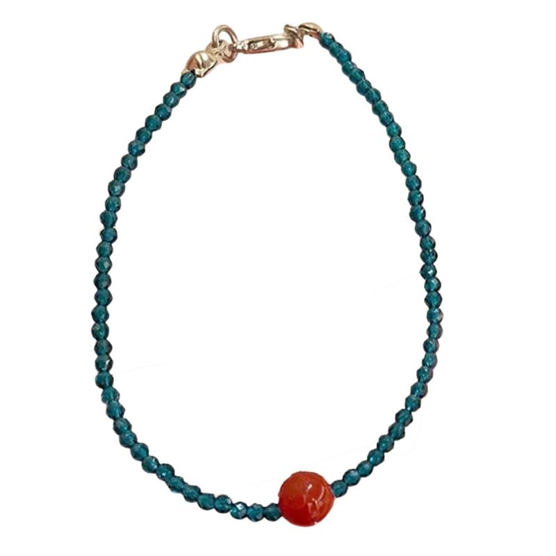 

Sturdy Beaded Stretch Bracelet In Contrasting Colors Comfortable Mixed Materials Jewelry Accessory for Daily Wear