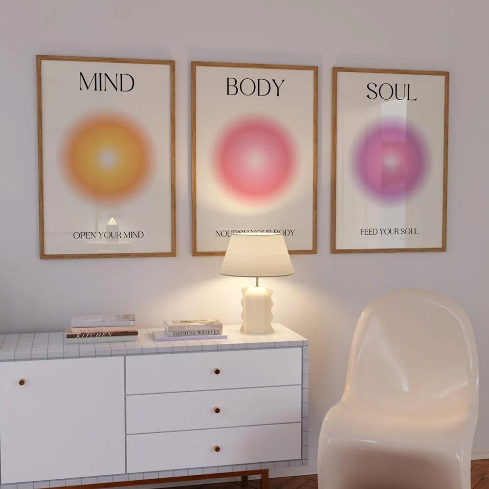 Trendy Motivasyon Alıntı Pozitif Aura Manevi Grenli Degrade duvar sanatı tuval yağlıboya Posterler Oturma Odası Ev Dekor Için