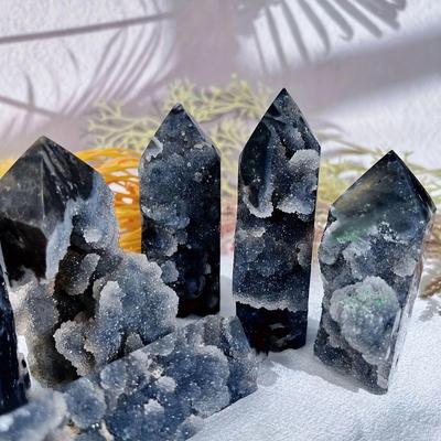 Hexagonal Natural Sphalerite Crystal Tower Ornament