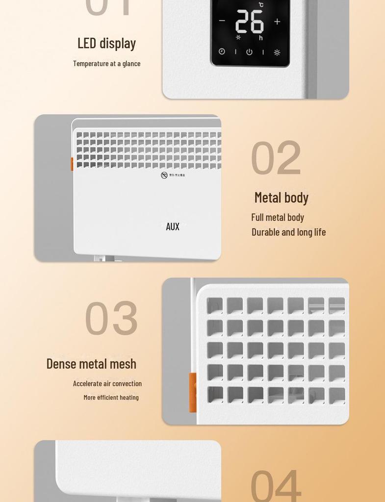 Oaks NDL220-B81 Energy-Saving Vertical Convection Heater for Whole House or Bedroom