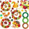Kit de Meșteșuguri Coroană de Toamnă 111 Piese, Set de Meșteșuguri de Toamnă, Materiale Artistice de Thanksgiving, Kit de Meșteșuguri din Spumă, Set de Meșteșuguri Arici, Kit de Meșteșuguri din Fetru