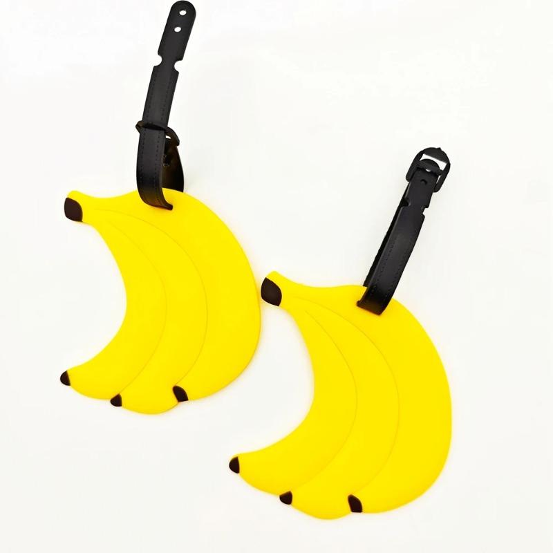 1Pc Cute Banana Luggage Tag Pendant For Travel Airport Luggage Bag Anti Loss Tag Adult Travel Essential Items For Both Men A