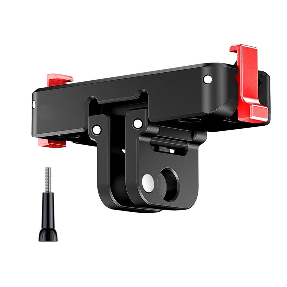 For Insta360 Go Ultra Metal Quick-Release Base Dual-port Design With 1/4" Screw Holes Foldable Dual-Claws Base Extension Bracket