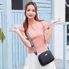 Korean Wave Pattern Embroidered Crossbody Bag with Shoulder Strap