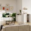 TV Stand - HOMCOM - 4 Soft-close Doors, Adjustable Shelf and Cable Management - Particleboard - White