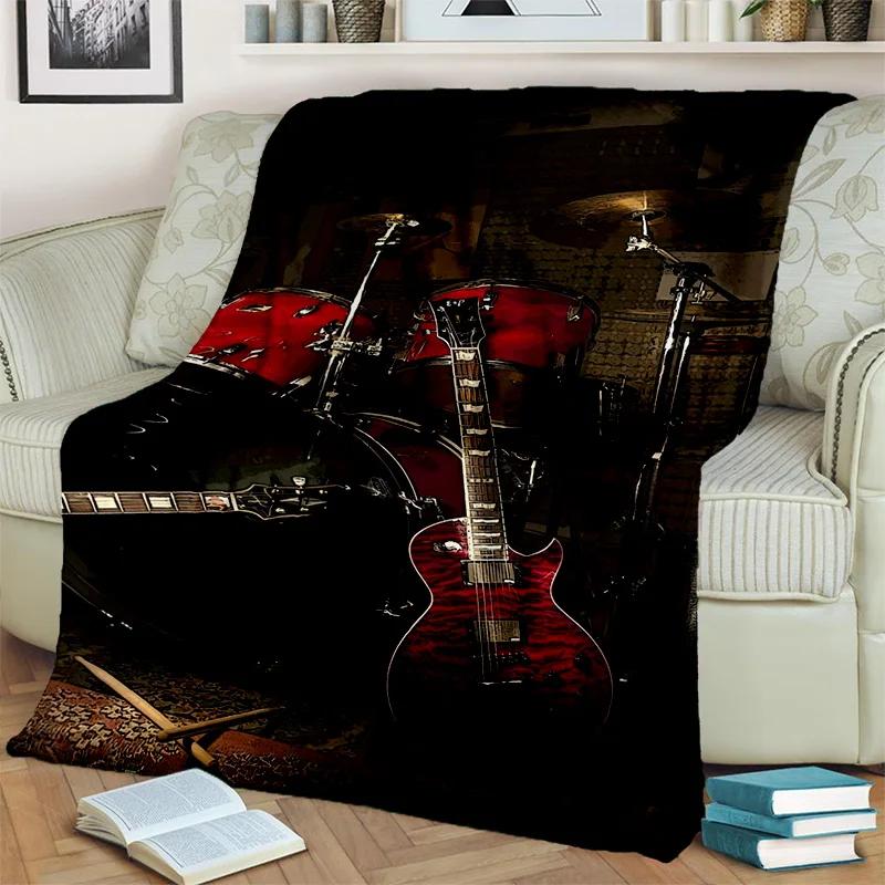 Music Instruments Drum Kit  Drum Set Blanket,Soft Throw Blanket for Home Bedroom Bed Sofa Picnic Travel Office Cover Blanket Kid