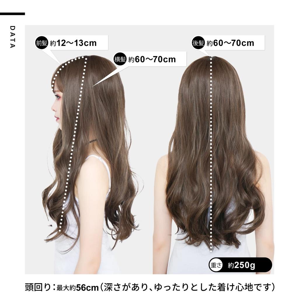 TefuRe Fujitatsu Long Wave Wig Natural Gradient Wide Variety of Colors Cosplay Wig Net Included x Silver [TefuRe] C-8256 (Black Ash)