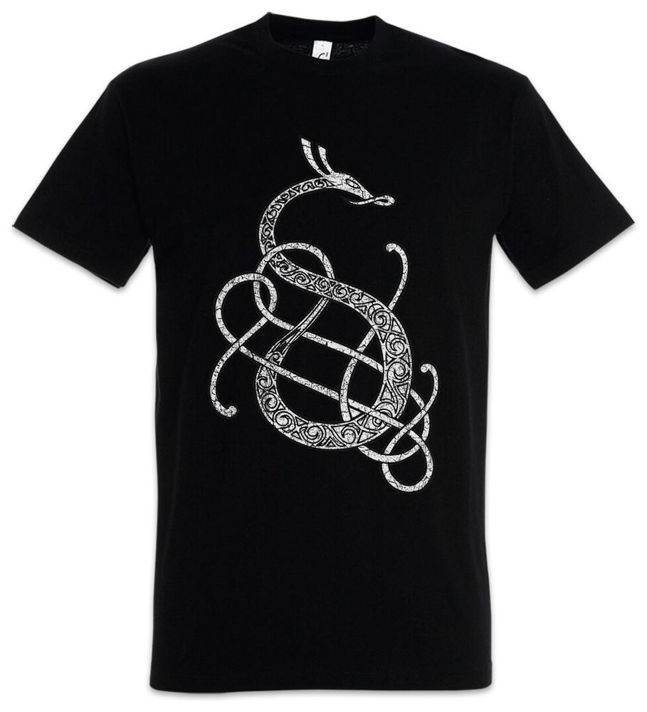 Norse Snake Dragon Mens T-Shirt Raven Raven Hugin Munin Vikings Tyr Vikings