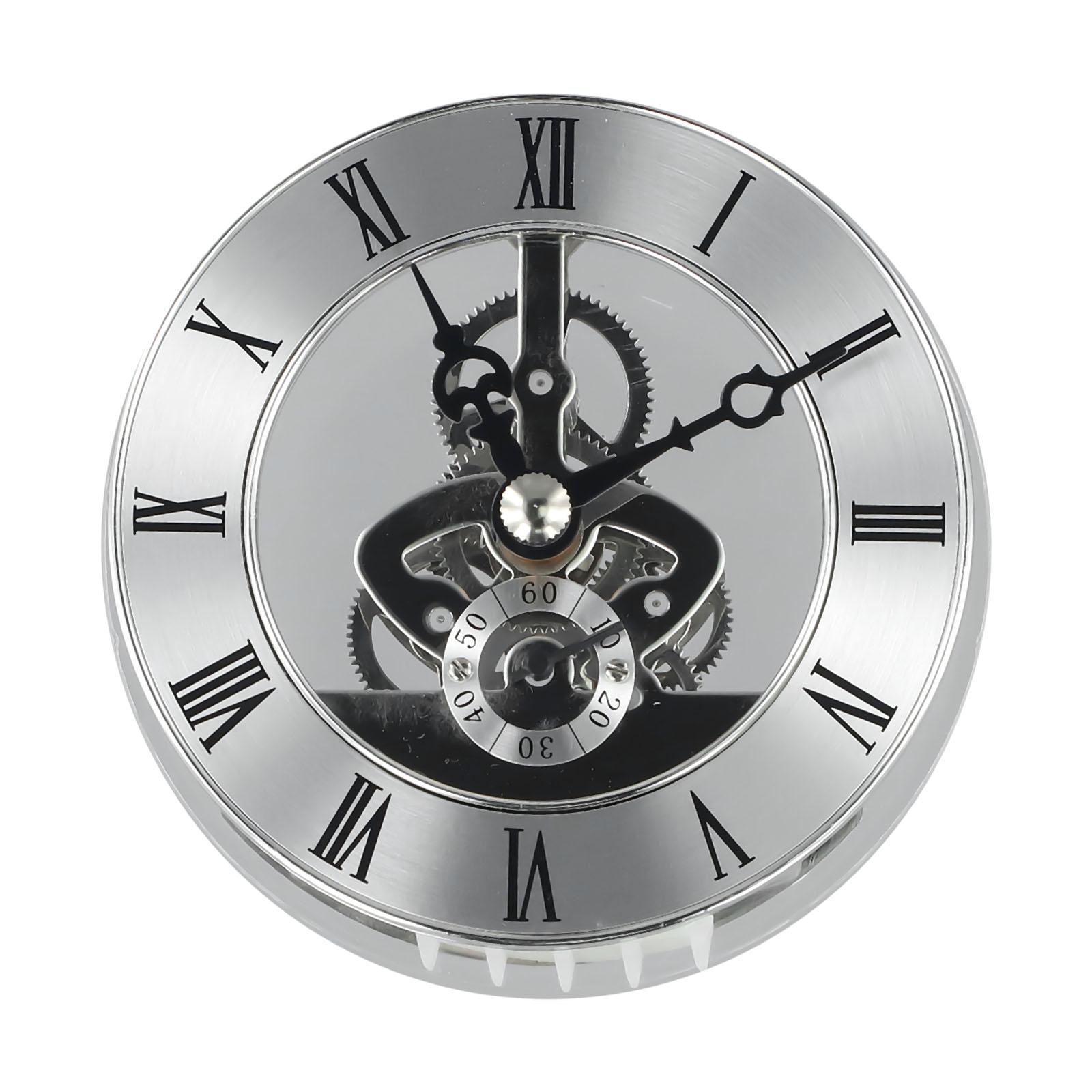 

Clock Movement Clock Insert Large Black Roman Numerals срібний