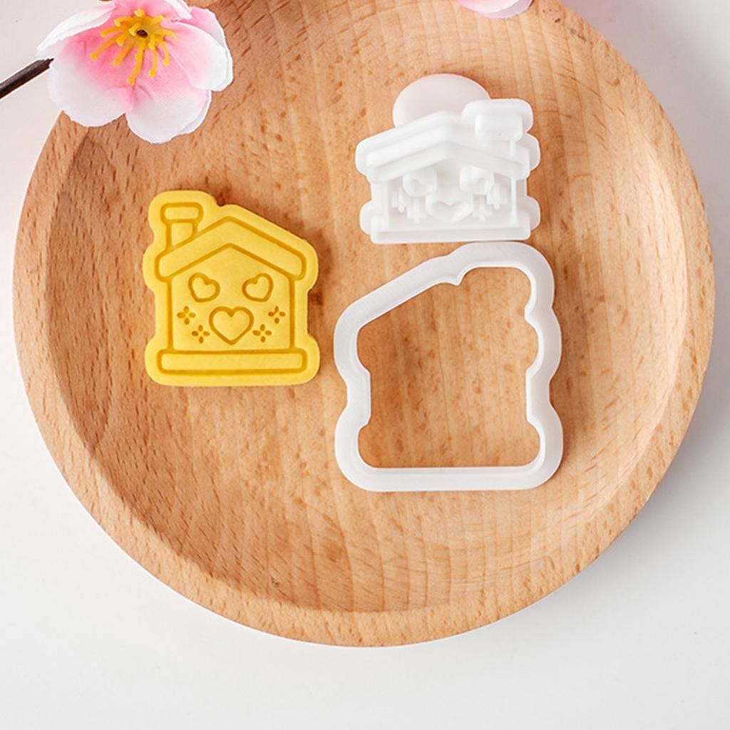Valentine's Day Cookie Cutters Cartoon Pressable Biscuit Mold Holiday Biscuit Fondant Cookie Stamps Party Supplies
