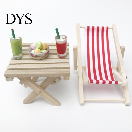 Mini Furniture Model 1:12 Folding Table Handicraft DIY Beach for Kids Dollhouse Accessory