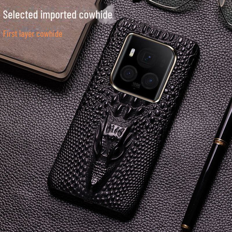 Honor Magic6Pro Cowhide Dragon Head Pattern Leather Case for Ultimate Protection