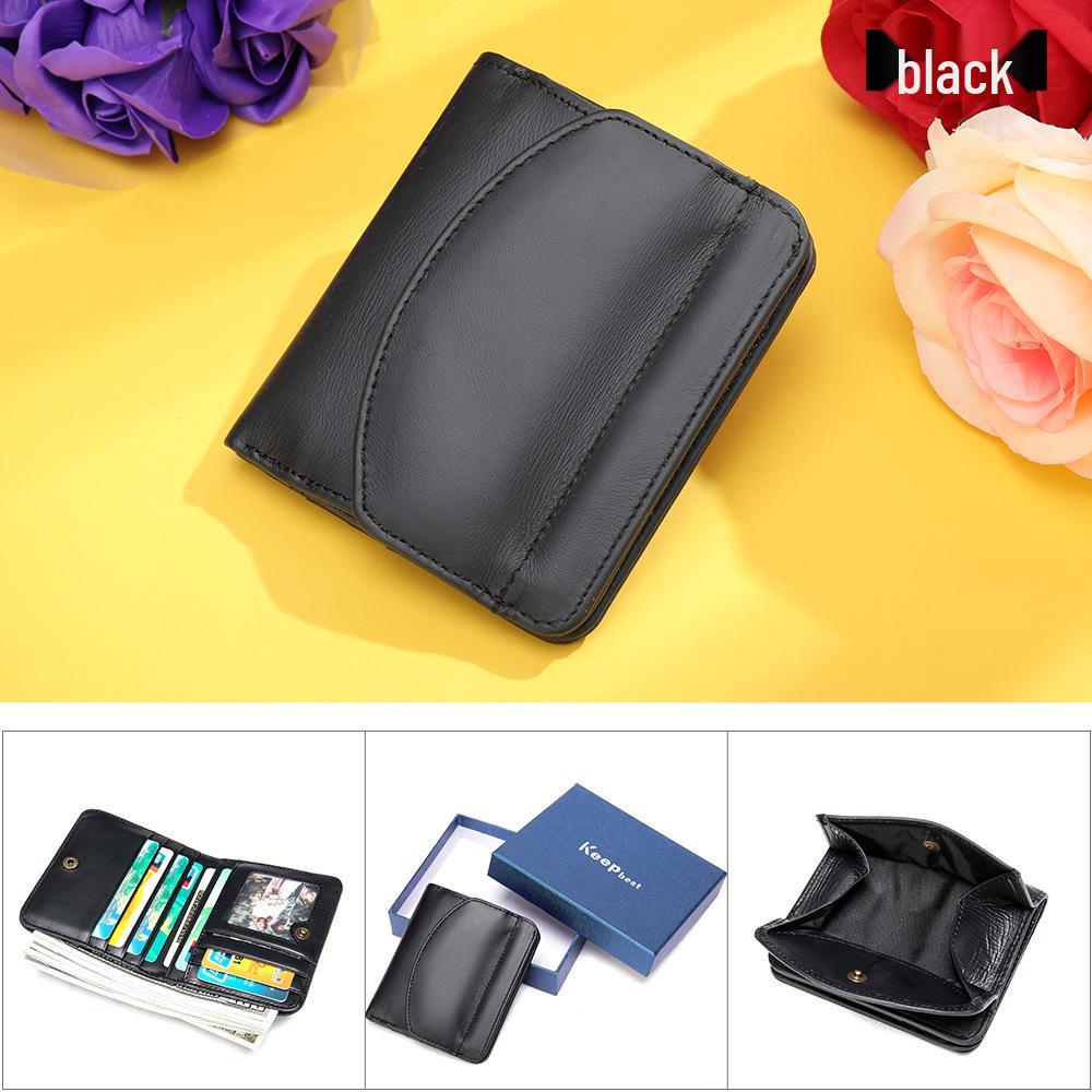 Women's Genuine Leather Slim Wallet & Coin Purse: Versatile, Soft Cowhide, Two-in-One Money Clip.