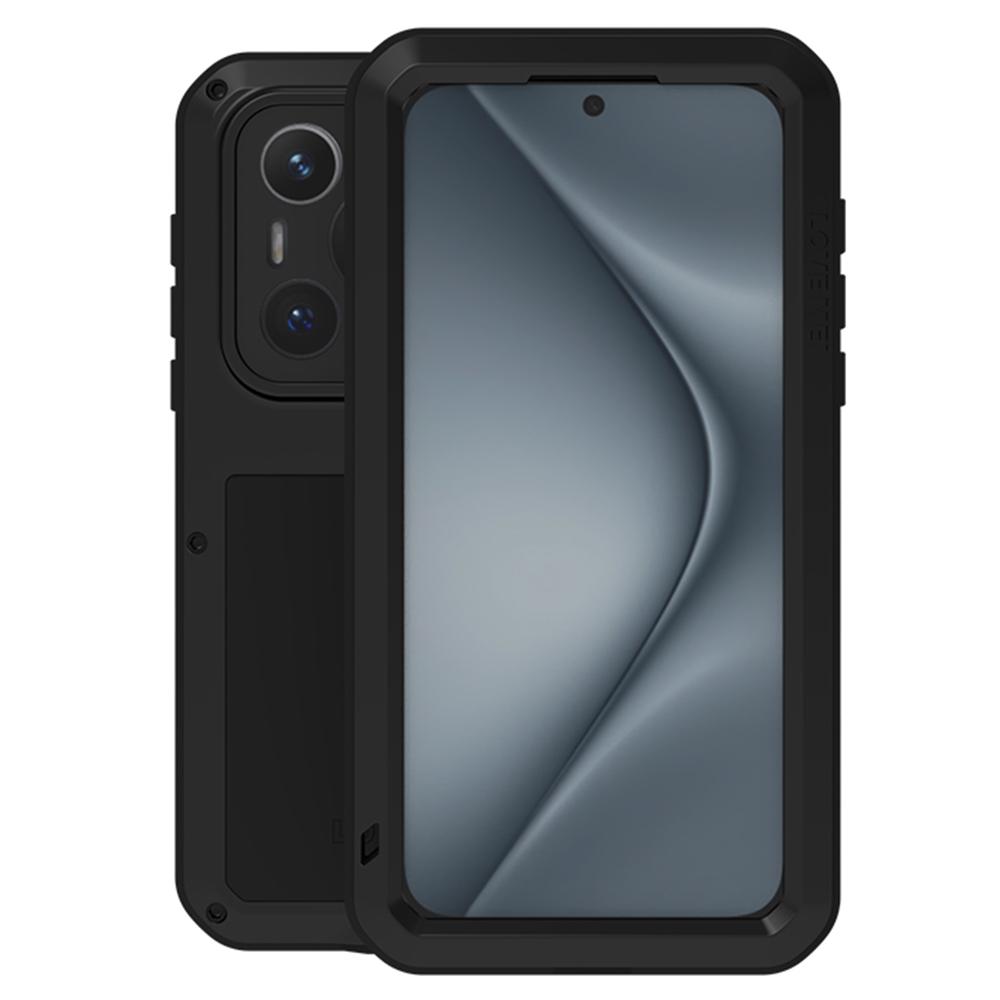 

LOVE MEI For Huawei Pura 70 Pro/Pura 70 Pro+ Case Metal+Silicone Phone Cover with Screen Film Black