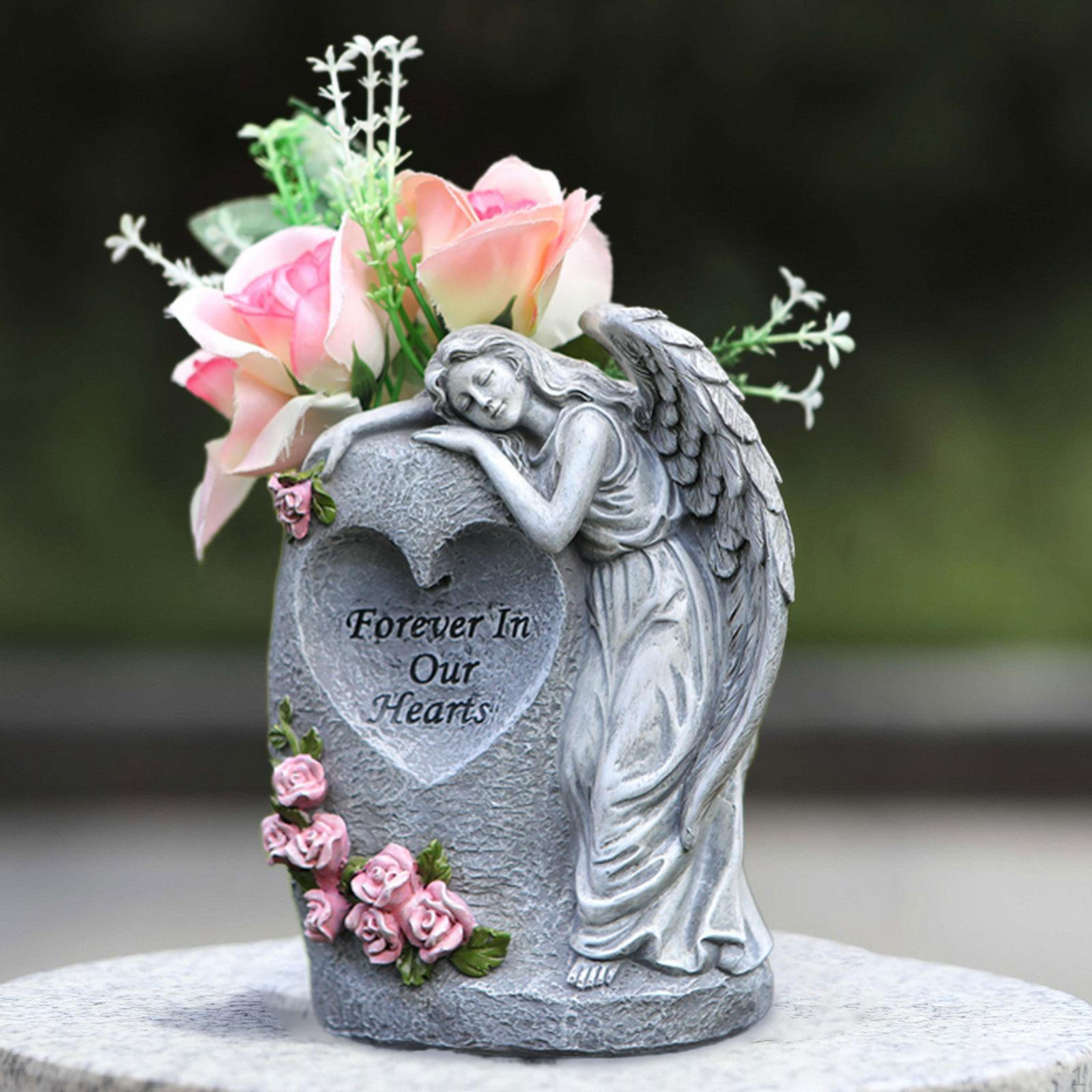 

Статуэтка ангела, солнечная садовая статуя для использования на открытом воздухе серый