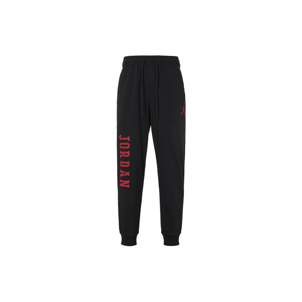 Jordan Logo Print Jogger Knit Pants Men Bottoms Black FD7468-010
