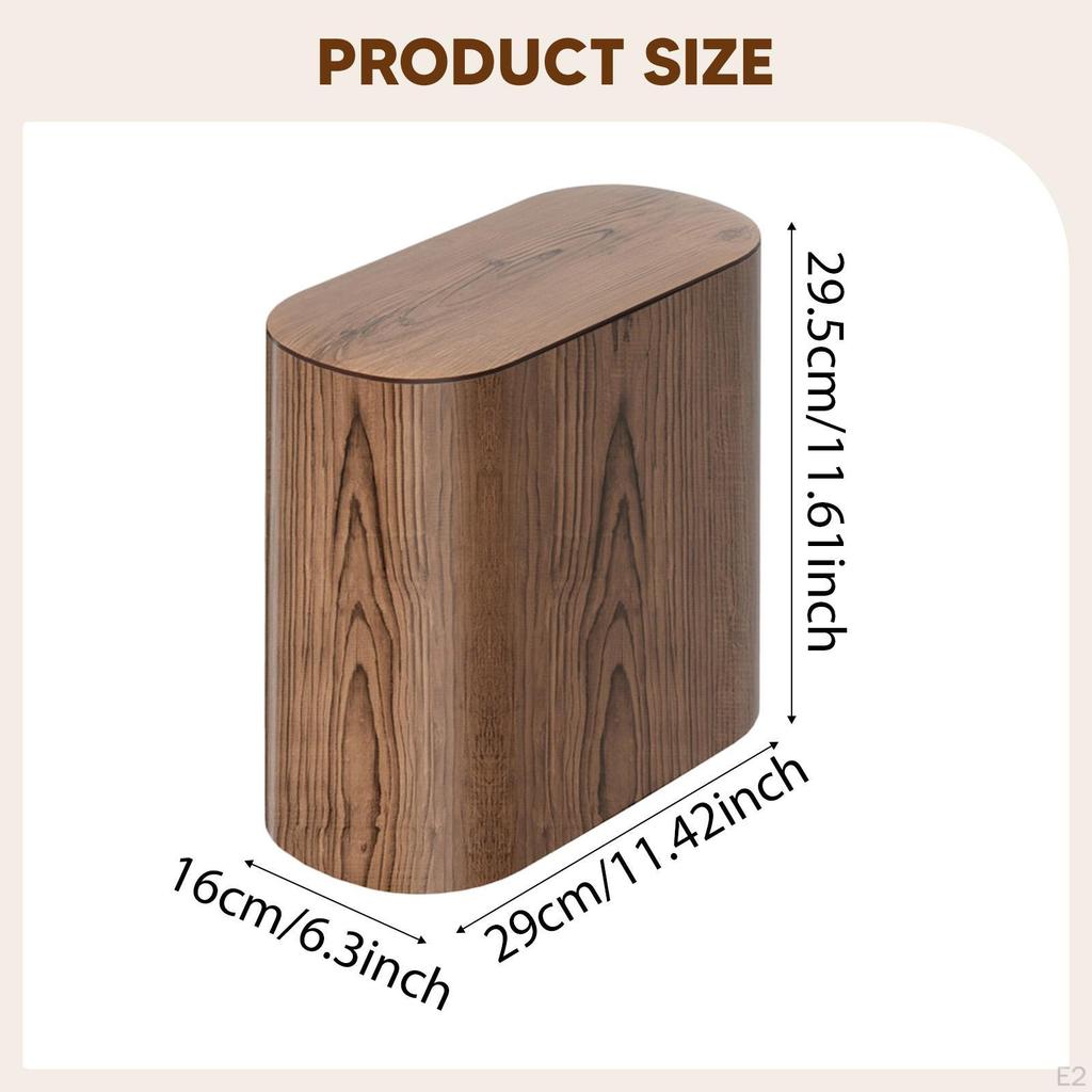 Trash Can Garbage Bin Household Dustbin Portable with Press Wastebasket for Beside Bathroom Car Dorm